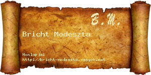 Bricht Modeszta névjegykártya